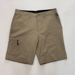 Realtree Fishing Men's Small Khaki Performance Shorts Tool Pocket Stretch 1.1